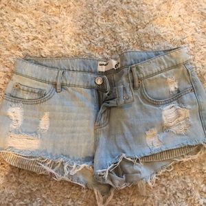 Cut off denim shorts